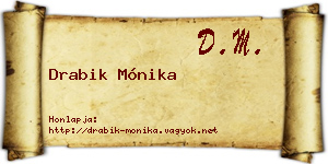 Drabik Mónika névjegykártya